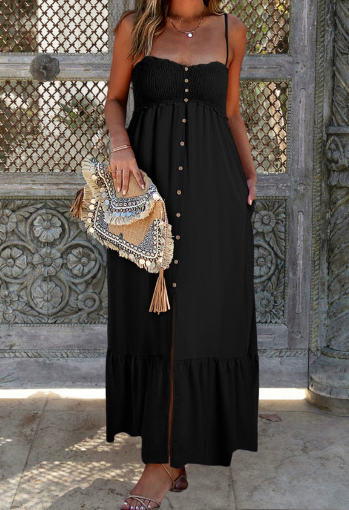 Black Button Down Dress