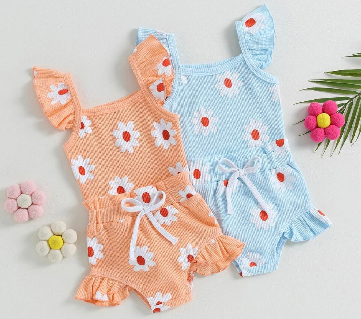 Orange and Blue Floral Sets